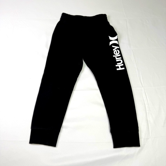Hurley Other - Hurley Kids Black Fleece Sweatpants with white Logo Boys Size 6